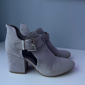 Grey suede heels